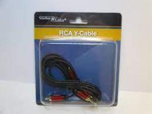 DESCRIPTION: (5) RCA Y-CABLE BRAND/MODEL: STELLAR LABS #24-16304 INFORMATION: BROWN SIZE: 1.5" RETAIL$: $7.75 EA QTY: 5