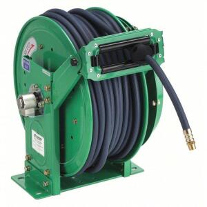 DESCRIPTION: (1) SPRING RETURN HOSE REEL BRAND/MODEL: SPEEDAIRE #31XG62 INFORMATION: GREEN SIZE: 100 FT (3/8 IN I.D.), 3/8 IN MNPT, 300 PSI MAX OP PRE