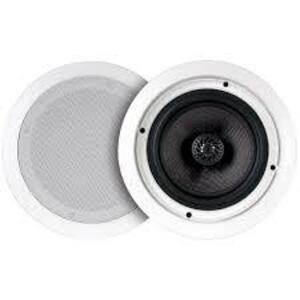 DESCRIPTION: (2) 2 WAY COAXIAL SPEAKER PAIR BRAND/MODEL: MCM CUSTOM AUDIO #50-16615 INFORMATION: WHITE SIZE: 6" RETAIL$: $69.99 PER PAIR QTY: 2