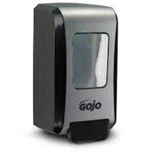 DESCRIPTION: (4) PUSH STYLE SOAP DISPENSER FOR FOAM SOAP BRAND/MODEL: GOJO #5271-645 INFORMATION: BLACK WITH CLEAR WINDOW SIZE: 2000 ML RETAIL$: $21.1