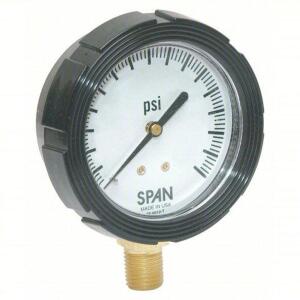 DESCRIPTION: (4) INDUSTRIAL PRESSURE GAUGE BRAND/MODEL: SPAN #5NMX1 INFORMATION: BLACK SIZE: 100 PSI, 2-1/2"" DIAL, MALE RETAIL$: $78.30 EA QTY: 4