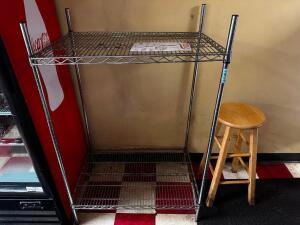 DESCRIPTION: 36" X 24" TWO TIER WIRE SHELF SIZE 36" X 24" LOCATION: FRONT QTY: 1