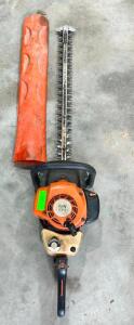 DESCRIPTION: GAS HEDGE TRIMMER BRAND/MODEL: STIHL INFORMATION: HAS COMPRESSION LOCATION: SHOP QTY: 1