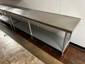 96" X 24" STAINLESS TABLE W/ UNDER SHELF