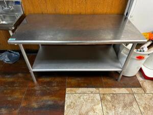 60" X 30" STAINLESS TABLE W/ UNDER SHELF