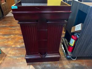 LAMINATE CHERRY HOSTESS STAND