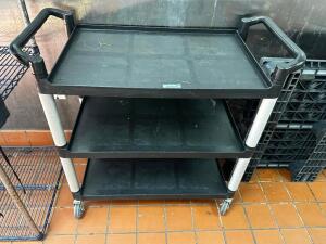 DESCRIPTION: THREE TIER PLASTIC UTILITY CART LOCATION: KITCHEN QTY: 1