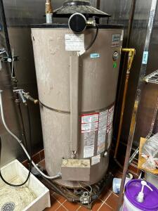 DESCRIPTION: 100 GALLON WATER HEATER - NATURAL GAS BRAND / MODEL: ND100-199 AS ADDITIONAL INFORMATION NATURAL GAS LOCATION: KITCHEN QTY: 1