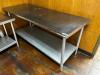 DESCRIPTION: 60" X 30" STAINLESS TABLE SIZE 60" X 30" LOCATION: KITCHEN QTY: 1