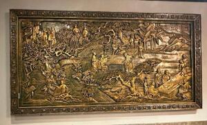 DESCRIPTION: 100" X 53" WALL PANEL DECORATION SIZE 100" X 53" LOCATION: ENTRANCE QTY: 1