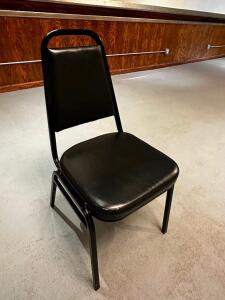 DESCRIPTION: (10) METAL FRAME BLACK STACK CHAIRS LOCATION: ENTRANCE THIS LOT IS: SOLD BY THE PIECE QTY: 10