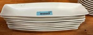 DESCRIPTION: (8) 12" NARROW CHINA PLATTERS SIZE 12" LOCATION: MAIN SEATING THIS LOT IS: SOLD BY THE PIECE QTY: 8