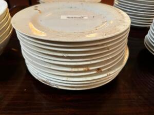 DESCRIPTION: (12) 9" CHINA PLATES SIZE 36" LOCATION: MAIN SEATING THIS LOT IS: SOLD BY THE PIECE QTY: 12