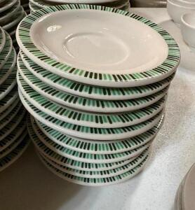 DESCRIPTION: (90) 6" CHINA SAUCERS SIZE 6" LOCATION: MAIN SEATING THIS LOT IS: ONE MONEY QTY: 1