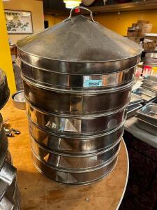 DESCRIPTION: (6) TIER STAINLESS STEAMER STACK W/ LID LOCATION: MAIN SEATING QTY: 1