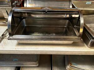 DESCRIPTION: FULL SIZE STAINLESS CHAFFER W/ DOME LID. ADDITIONAL INFORMATION NO STAND LOCATION: MAIN SEATING QTY: 1