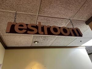 DESCRIPTION: RESTROOM SIGN LOCATION: ENTRANCE QTY: 1