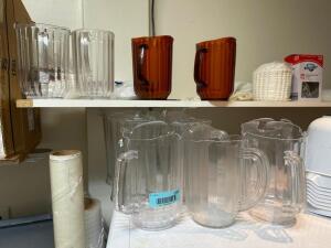 DESCRIPTION: (8) ASSORTED PLASTIC PITCHERS LOCATION: BEVERAGE STATION THIS LOT IS: ONE MONEY QTY: 1