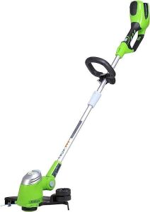 DESCRIPTION: (1) STRING TRIMMER BRAND/MODEL: GREENWORKS #21332VT INFORMATION: TRIMMER ONLY NO BATTERY OR CHARGER SIZE: 13" RETAIL$: $100.00 EA QTY: 1