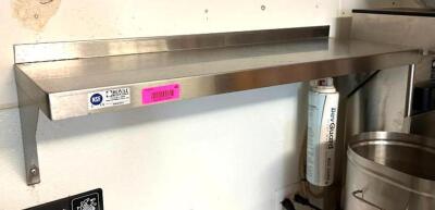 DESCRIPTION: 36" STAINLESS STEEL WALL MOUNT SHELF SIZE: 36"X12" LOCATION: SIDE KITCHEN QTY: 1