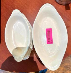 DESCRIPTION: (17) OVAL PLATES INFORMATION: SEE PHOTOS FOR DIMENSIONS LOCATION: MAIN DINING QTY: 17