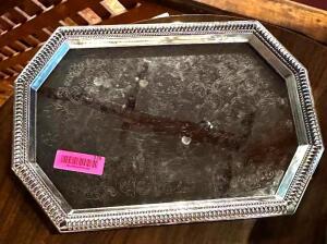 DESCRIPTION: SILVER PLATTER SIZE: 17" LOCATION: MAIN DINING QTY: 1