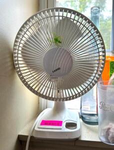 DESCRIPTION: SMALL TABLE TOP FAN LOCATION: OFFICE QTY: 1