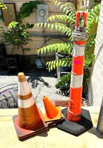 DESCRIPTION: LOT OF CONES LOCATION: BACK PATIO QTY: 1