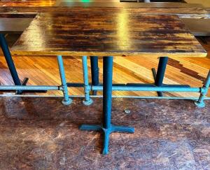 DESCRIPTION: BAR HEIGHT DINING TABLE SIZE: 44" X 24" LOCATION: MAIN DINING QTY: 1