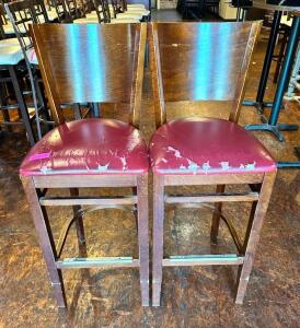 DESCRIPTION: (20) BAR STOOLS INFORMATION: ALL NEED REUPHOLSTERED SIZE: 30" LOCATION: MAIN DINING QTY: 20