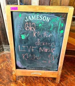 DESCRIPTION: JAMESON CHALK BOARD SIGN LOCATION: BAR QTY: 1