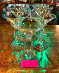 DESCRIPTION: (7) ASSORTED MARTINI GLASSES LOCATION: BAR QTY: 7