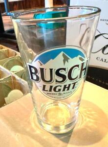 DESCRIPTION: (24) BUSCH LIGHT GLASSES INFORMATION: NEW IN BOX LOCATION: MAIN DINING QTY: 1