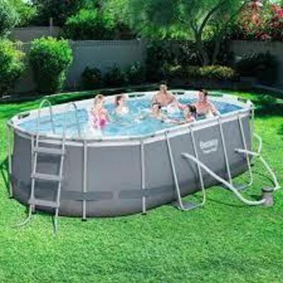 DESCRIPTION: (1) POOL SET BRAND/MODEL: BESTWAY #561BUE INFORMATION: RECTANGULAR SIZE: 31' X 16' X 52" RETAIL$: $1779.99 EA QTY: 1