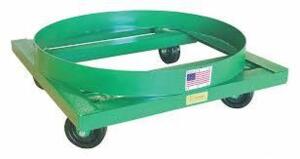 DESCRIPTION: (1) HEAVY DUTY CROSS BRACE DRUM DOLLY BRAND/MODEL: PRODUCT NUMBER #425Y55 INFORMATION: GREEN, STEEL SIZE: 2500 LB LOAD CAP RETAIL$: $247.