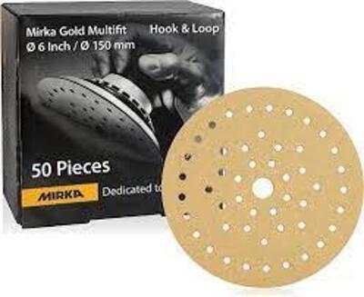 DESCRIPTION: (4) PACKS OF (50) VELCRO SANDPAPER WITH HOLES BRAND/MODEL: MIRKA #2B-647-320 INFORMATION: SILVER SIZE: 5" RETAIL$: $26.00 PER PACK QTY: 4