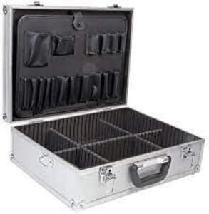 DESCRIPTION: (1) SILVER TOOL CASE BRAND/MODEL: DURATOOL #D01816 INFORMATION: SILVER ALUMINUM HARD EXTERIOR SIZE: 18" RETAIL$: $105.81 EA QTY: 1