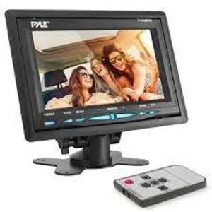 DESCRIPTION: (1) WIDESCREEN VIDEO MONITOR WITH HEADREST BRAND/MODEL: PYLE #PLVHR75 INFORMATION: BLACK SIZE: 7" RETAIL$: $42.48 EA QTY: 1