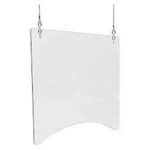 DESCRIPTION: (1) PACK OF (2) HANGING SNEEZE GUARD BRAND/MODEL: 56KA02 INFORMATION: CLEAR SIZE: 23-3/4X3/16X23-3/4 RETAIL$: $147.82 EA QTY: 1