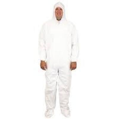 DESCRIPTION: (25) BREATHABLE BARRIER COVERALLS BRAND/MODEL: DCWF-3X-BB INFORMATION: WHITE SIZE: 3X RETAIL$: $172.54 EA QTY: 25