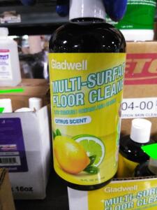 DESCRIPTION: (6) MULTI SURFACE FLOOR CLEANER BRAND/MODEL: GLADWELL INFORMATION: CITRUS SIZE: 16 OZ RETAIL$: $13.78 EA QTY: 6