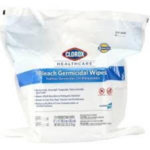 DESCRIPTION: (2) BAGS OF BLEACH GERMICIDAL WIPES BRAND/MODEL: CLOROX HEALTHCARE SIZE: 110 WIPES RETAIL$: $34.99 TOTAL QTY: 2