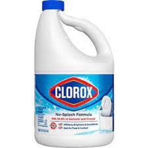 DESCRIPTION: (2) NO SPLASH FORMULA BLEACH BRAND/MODEL: CLOROX SIZE: 1 GALLON RETAIL$: $7.89 EA` QTY: 2