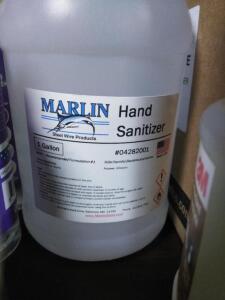 DESCRIPTION: (1) HAND SANITIZER BRAND/MODEL: MARLIN #04282001 SIZE: 1 GALLON RETAIL$: $12.87 EA QTY: 1