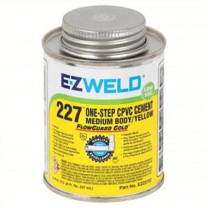 DESCRIPTION: (6) PIPE CEMENT BRAND/MODEL: EZ WELD 227 #1RG63 SIZE: 8 FL OZ RETAIL$: $5.57 EA QTY: 6