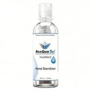 DESCRIPTION: (12) HAND SANITIZER BRAND/MODEL: RESQUE 1ST #60EG20 SIZE: 4 OZ RETAIL$: $5.37 EA QTY: 12