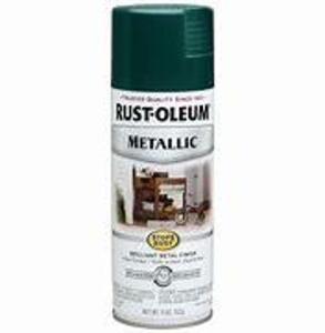 DESCRIPTION: (5) METAL FINISH SPRAY PAINT BRAND/MODEL: RUST-OLEUM INFORMATION: GREEN, LOCATED AT SHAPIRO METAL SUPPLY SIZE: 11 OZ RETAIL$: $7.13 EA QT