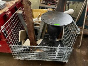 BIN AND CONTENTS - ASSORTED TABLE STAND AND ROOFING CAPS.