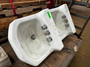 (2) VINTAGE PORCELAIN SINKS