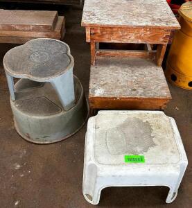 (3) ASSORTED STEP STOOLS